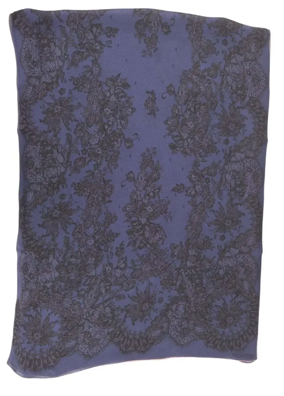 Valentino Floral Lace Print Silk Scarf 25.5